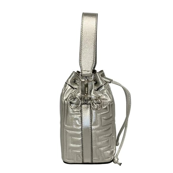 Auth FENDI Mon Tresor Silver Leather Handbag - Picture 3 of 14